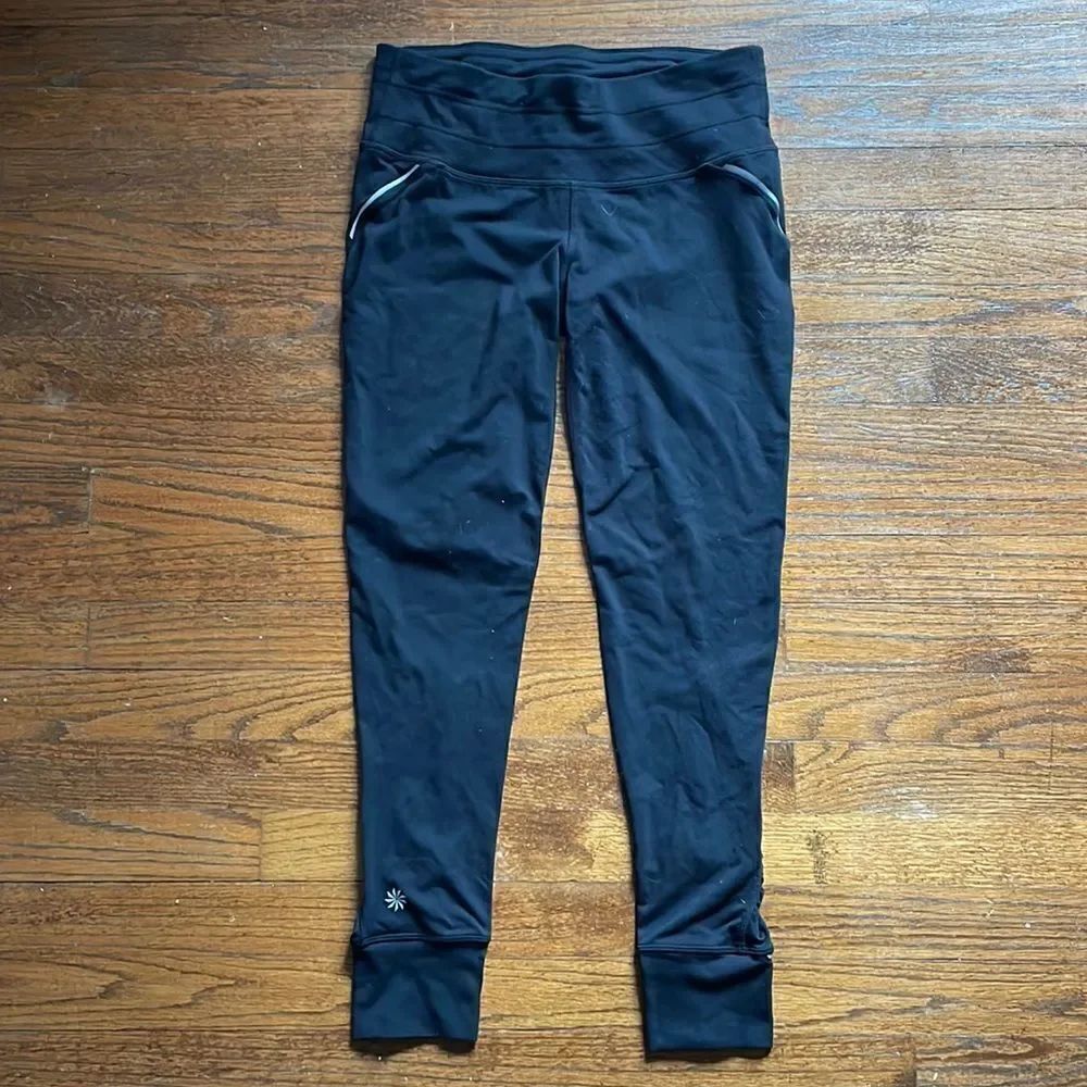 Athleta Black Ruched Leggings